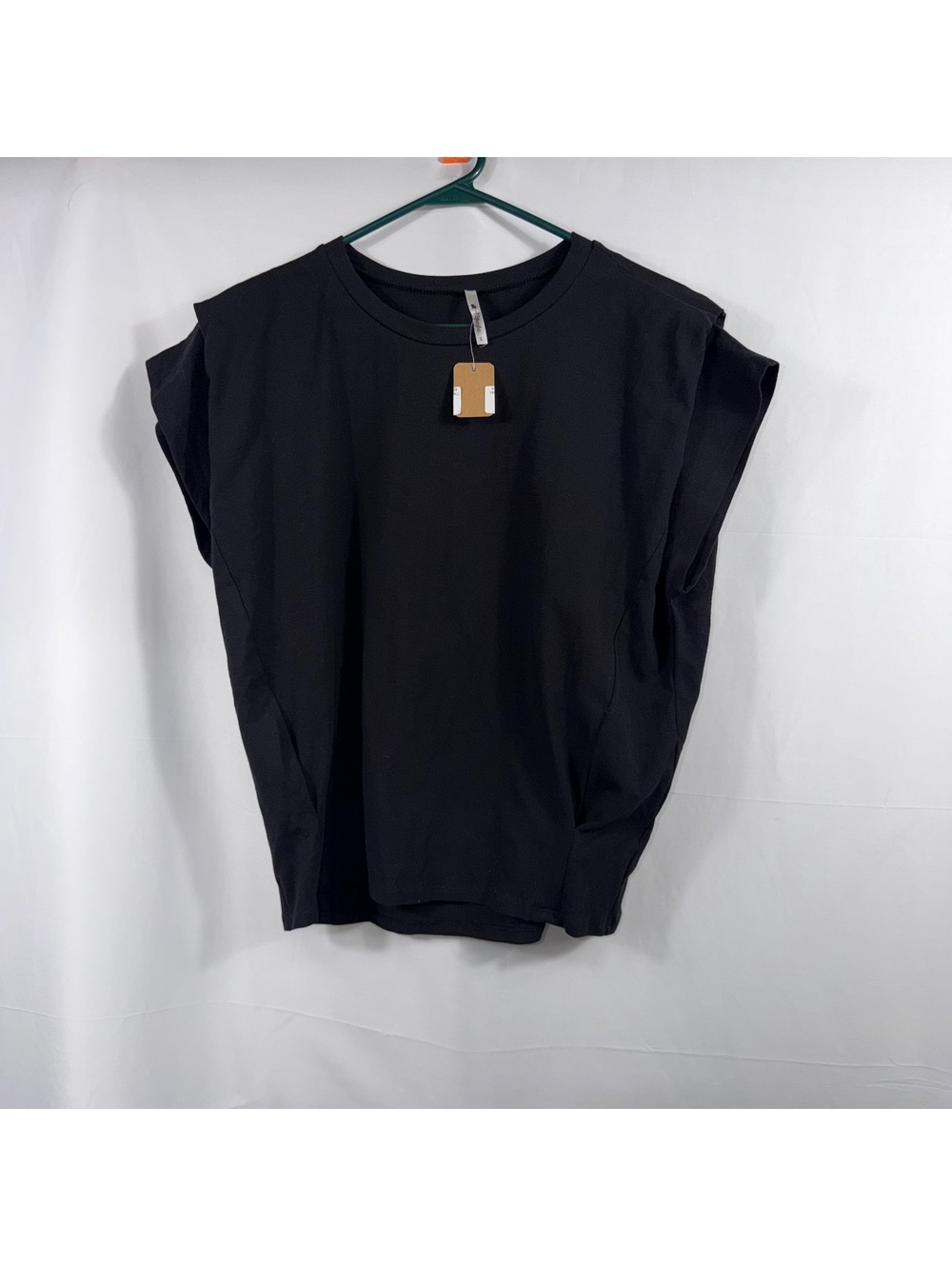 42POPS Black Padded Shoulder Muscle Tee NWT Women’s Small